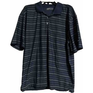 Nike Golf Size XL Mens‎ Dri Fit Polo Shirt Short Sleeve Navy Blue Stripe